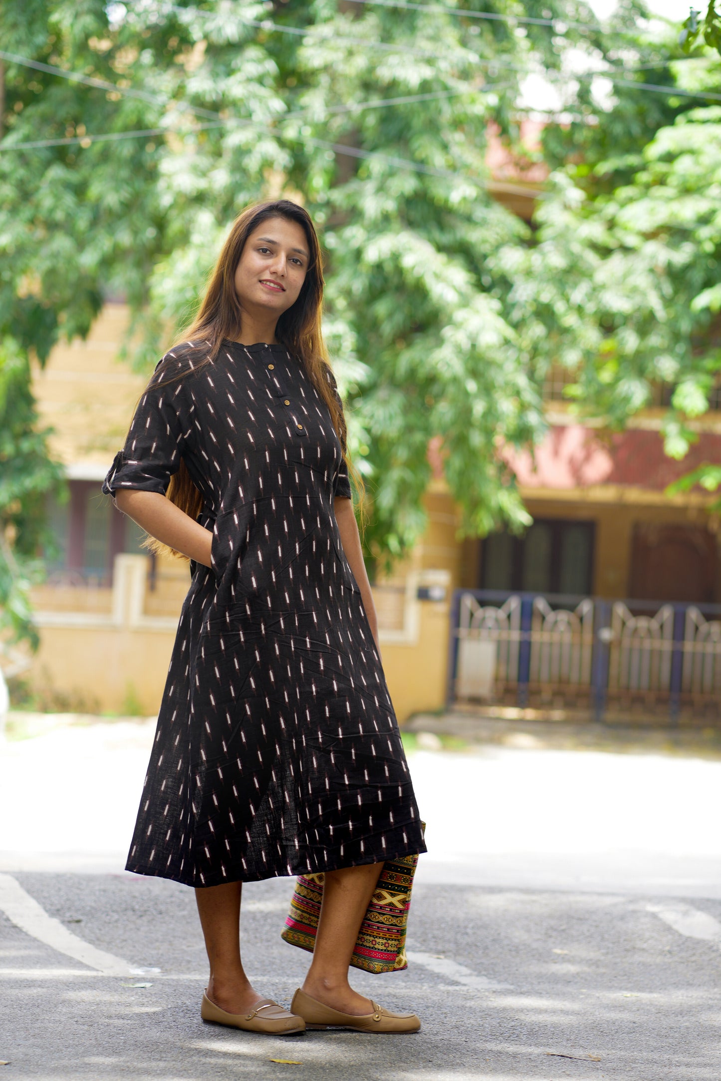 A-Line Cotton Ikat Kurta