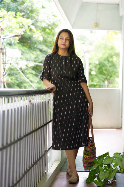 A-Line Cotton Ikat Kurta