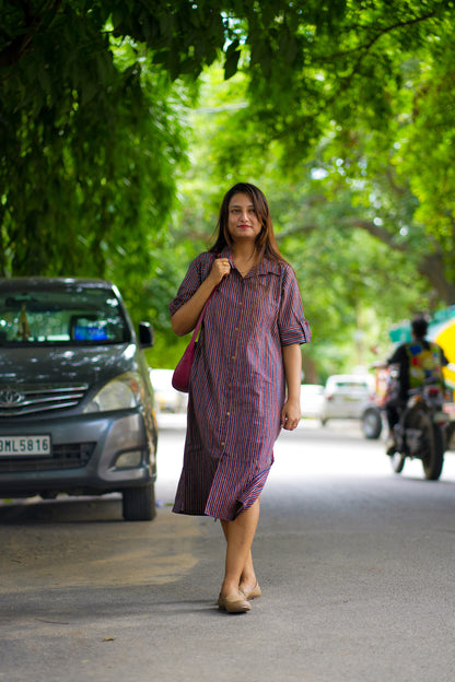 Striped Shirt-Style Kurta