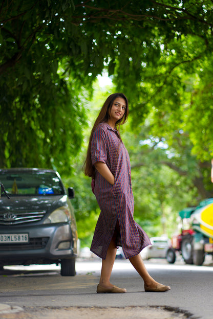 Striped Shirt-Style Kurta