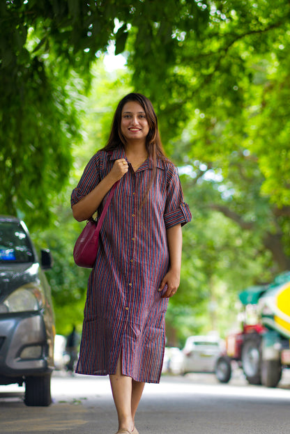 Striped Shirt-Style Kurta